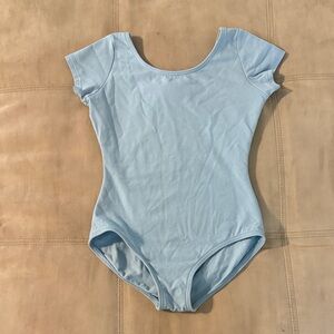 Capezio Light Blue Short Sleeve Dance Bodysuit Girls Size Medium